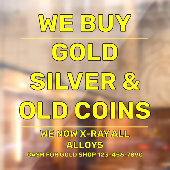 Aanpassen Wij verkopen Goud Zilver Kostbare Metale Raamsticker (Vel 2)