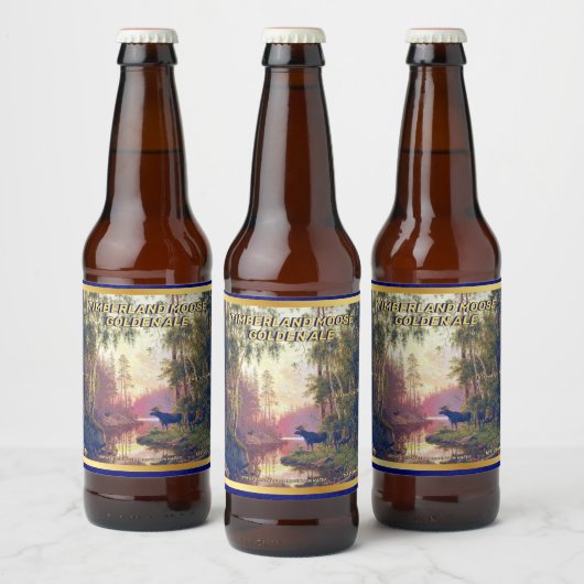 Aanpassen Wild Forest Moose Home Brewed Details Bier Etiket (Flessen)