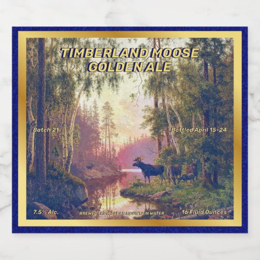 Aanpassen Wild Forest Moose Home Brewed Details Bier Etiket (Enkel label)