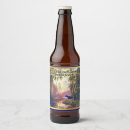 Aanpassen Wild Forest Moose Thuis Gebrouwen Gedeta Bier Etiket