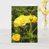 *Aanpassen* Yellow Roses Wenskaart Kaart (Gele Bloem)
