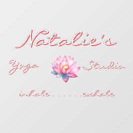 Aanpassen Yoga Studio Roze Lotus Bloem Raamsticker