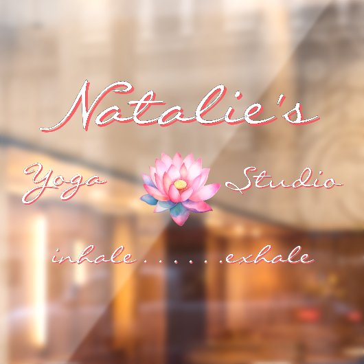 Aanpassen Yoga Studio Roze Lotus Bloem Raamsticker (Vel 2)