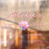 Aanpassen Yoga Studio Roze Lotus Bloem Raamsticker (Vel 2)