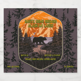 Aanpassen Zwart Beer Natuur Bergen Bier Etiket