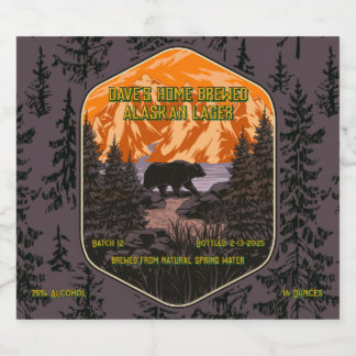 Aanpassen Zwart Beer Natuur Bergen Bier Etiket