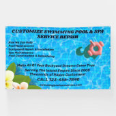 Aanpassen Zwembad Spa onderhoud reparatie Ser Spandoek (Horizontaal)