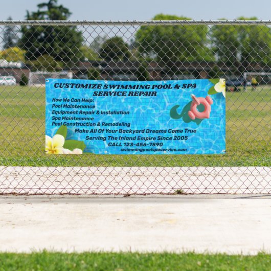 Aanpassen Zwembad Spa onderhoud reparatie Ser Spandoek (Insitu)