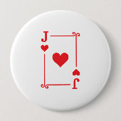 Aanpassende Jack Hearts Suite Afspeelkaarten Moder Ronde Button 4,0 Cm (Voorkant)