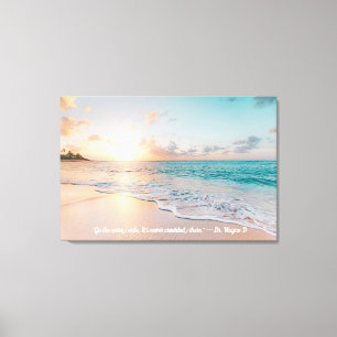 AanpassenDigitale verf - Zee strand Sunset Canvas Afdruk