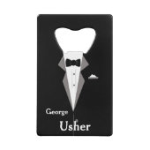 Aanpassing beste man/Usher/Groom Bottle Open Creditkaart Flessenopener (Voorkant)