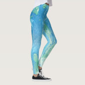 Aanpassing Blauw groen wit, modern Abstract Leggings (Rechts)