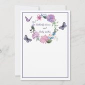 Aanpassing Butterfly Kisses Baby shower Invitation Kaart (Achterkant)