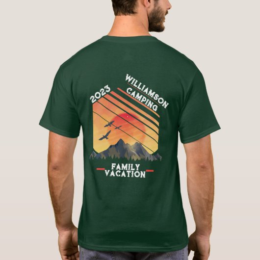 Aanpassing familievakantie met  activiteit t-shirt (Achterkant)