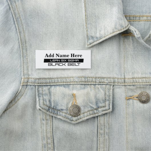 Aanpassing lean Six Sigma Black Belt Naamplaatje (In situ)