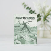 Aanpassing spelset: Vintage Tennis poster Briefkaart (Staand voorkant)