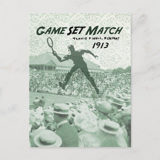 Aanpassing spelset: Vintage Tennis poster Briefkaart (Voorkant)