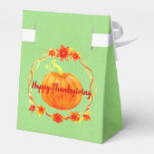 Aanpassing Thanksgiving Waterverf pompoen op groen Bedankdoosjes (Achterkant)