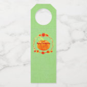 Aanpassing Thanksgiving Waterverf pompoen op groen Flessenhanger (Voorkant)