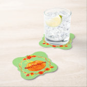 Aanpassing Thanksgiving Waterverf pompoen op groen Kartonnen Onderzetters (Insitu)