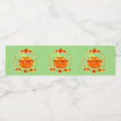 Aanpassing Thanksgiving Waterverf pompoen op groen Waterfles Etiket (Enkel label)