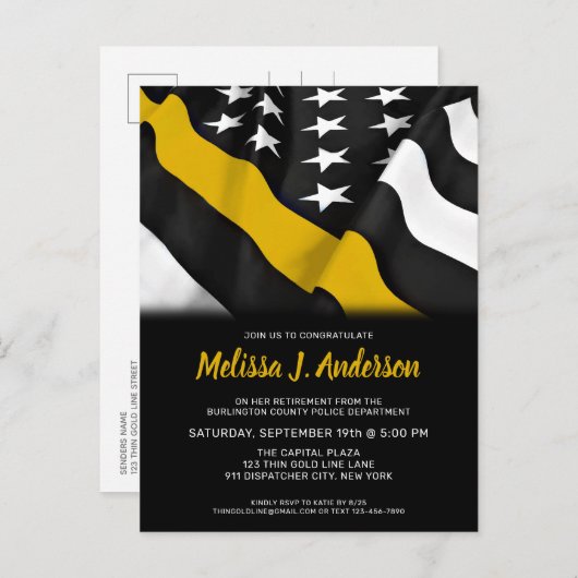 Aanpassing uitzending verzender-systeem Aangepaste Uitnodiging Briefkaart (Voorkant / Achterkant)