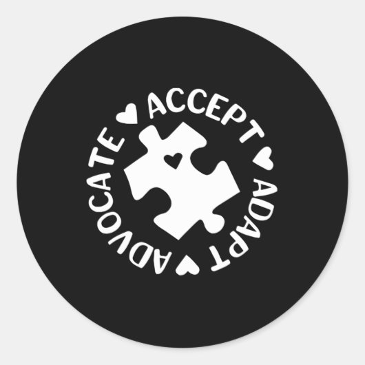 Aanpassing van Advocate Puzzle Piece Autism Awaren Ronde Sticker (Voorkant)