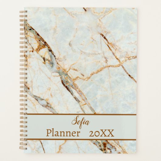 Aanpassing van de lichte grijze marmer Daily Plann Planner (Voorkant)