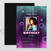 Aanpassing van de uitnodiging van de neonmuziekver (Voorkant / Achterkant)