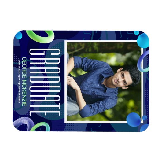 Aanpassing van fancy blauw afstuderen magneet (Horizontaal)