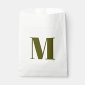 Aanpassing van het initiaal olijfmos wit cadeau vo bedankzakje (Voorkant)