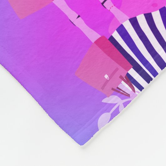 Aanpassing van het paarse patroon mode design teen fleece deken (Hoek)