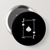 Aanpassing van Jack Spades Suit Afspeelkaarten Mod Ronde Button 4,0 Cm (Voorkant /achterkant)