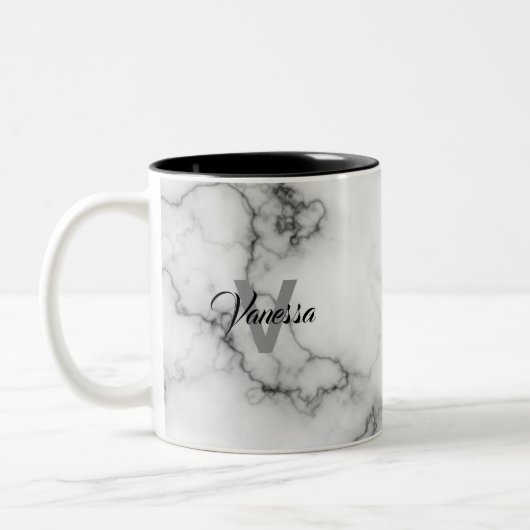 Aanpassing van marmer Pattern Tweekleurige Koffiemok (Links)