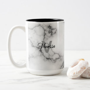 Aanpassing van marmer Pattern Tweekleurige Koffiemok