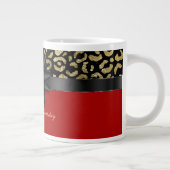 Aanpassing van Red Black Gold Leopard-afdrukken op Grote Koffiekop (Rechts)