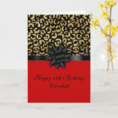 Aanpassing van Red Black Gold Leopard-afdrukken op Kaart (Gele Bloem)