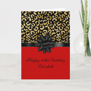 Aanpassing van Red Black Gold Leopard-afdrukken op Kaart