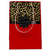 Aanpassing van Red Black Gold Leopard-afdrukken op Medium Cadeauzakje (Voorkant)