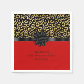 Aanpassing van Red Black Gold Leopard-afdrukken op Servet (Voorkant)