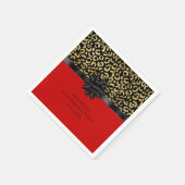 Aanpassing van Red Black Gold Leopard-afdrukken op Servet (Hoek)