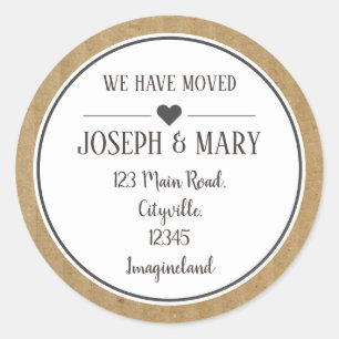 Aanpassingsadres van de moderne Kraftkarton Ronde Sticker