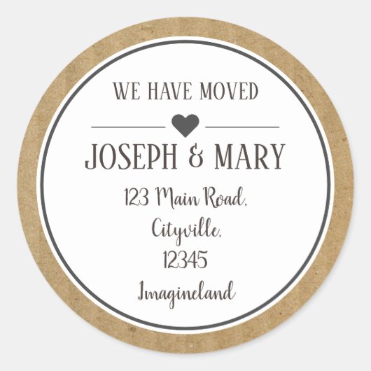 Aanpassingsadres van de moderne Kraftkarton Ronde Sticker (Voorkant)