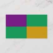 AANPASSINGSBARE Mardi Gras Green & Paars Visitekaa Visitekaartje (Achterkant)