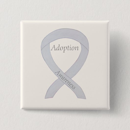 Aanpassingsbewustzijn wit lint, aangepaste pincode vierkante button 5,1 cm (Voorkant)