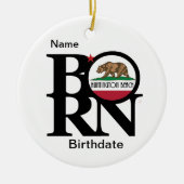 AanpassingsBORN Huntington Beach California Keramisch Ornament (Voorkant)