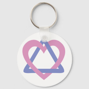 Aanpassingsdriehoek roze blauw sleutelhanger