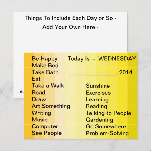 Aanpassingsprogramma's voor dagelijks gebruik om k briefkaart (Voorkant / Achterkant)