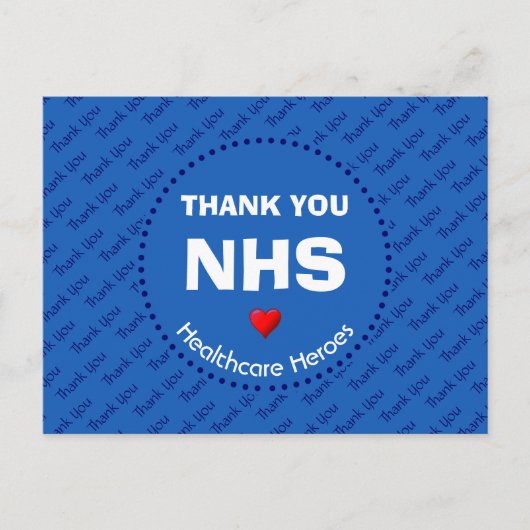 AANPASTBARE NHS Bedankt Zorg Helden Briefkaart (Voorkant)