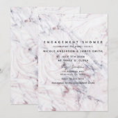 Aanraakvlak met Roos White Grey Marble Swirl Verlo Kaart (Voorkant / Achterkant)